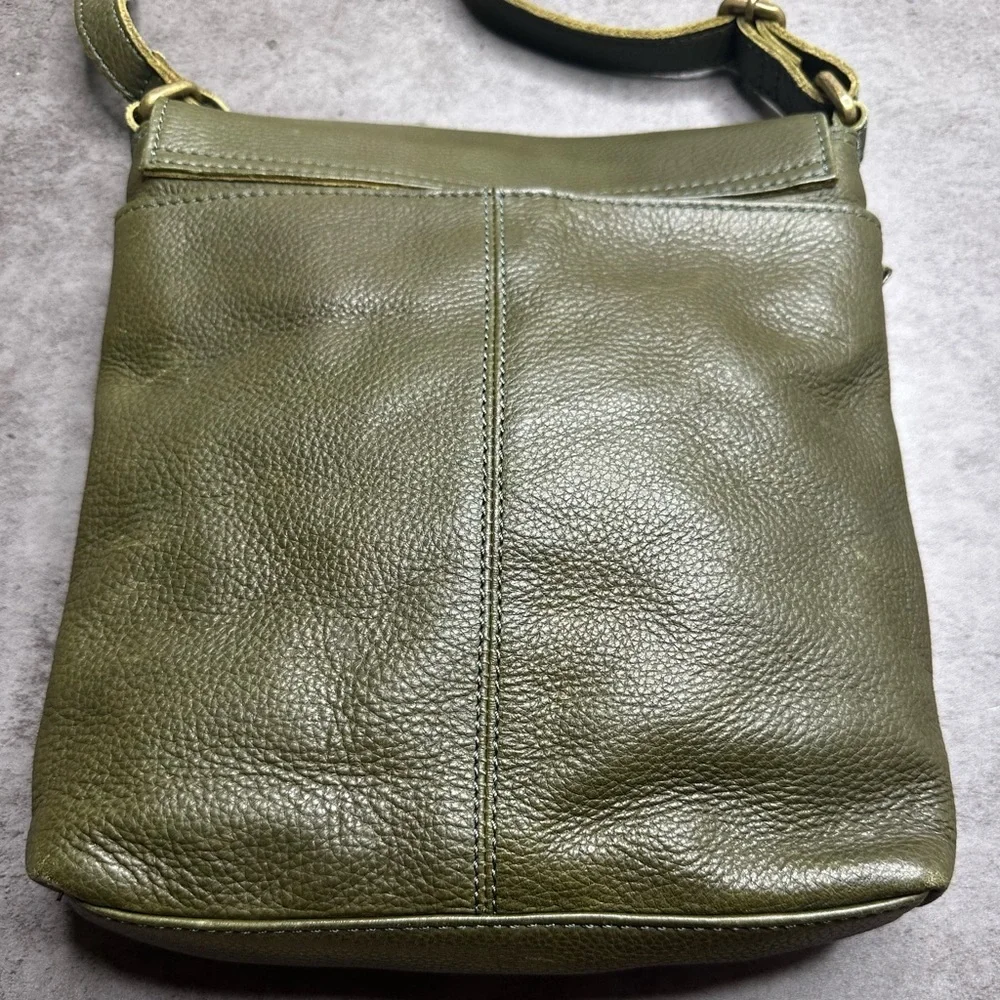 R.P.S. Rock Paper Scissors Leather Crossbody Bag – Olive Green